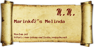 Marinkás Melinda névjegykártya